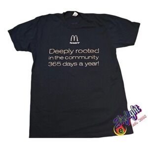 American Apparel Men Black Mcdonald Employee Shirt Deeply Community 365 Size L